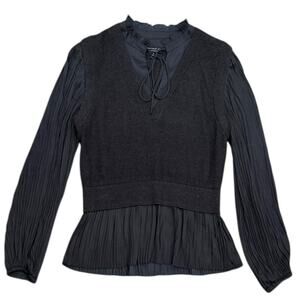 Anthropologie Current Air Academia Twofer Sweater